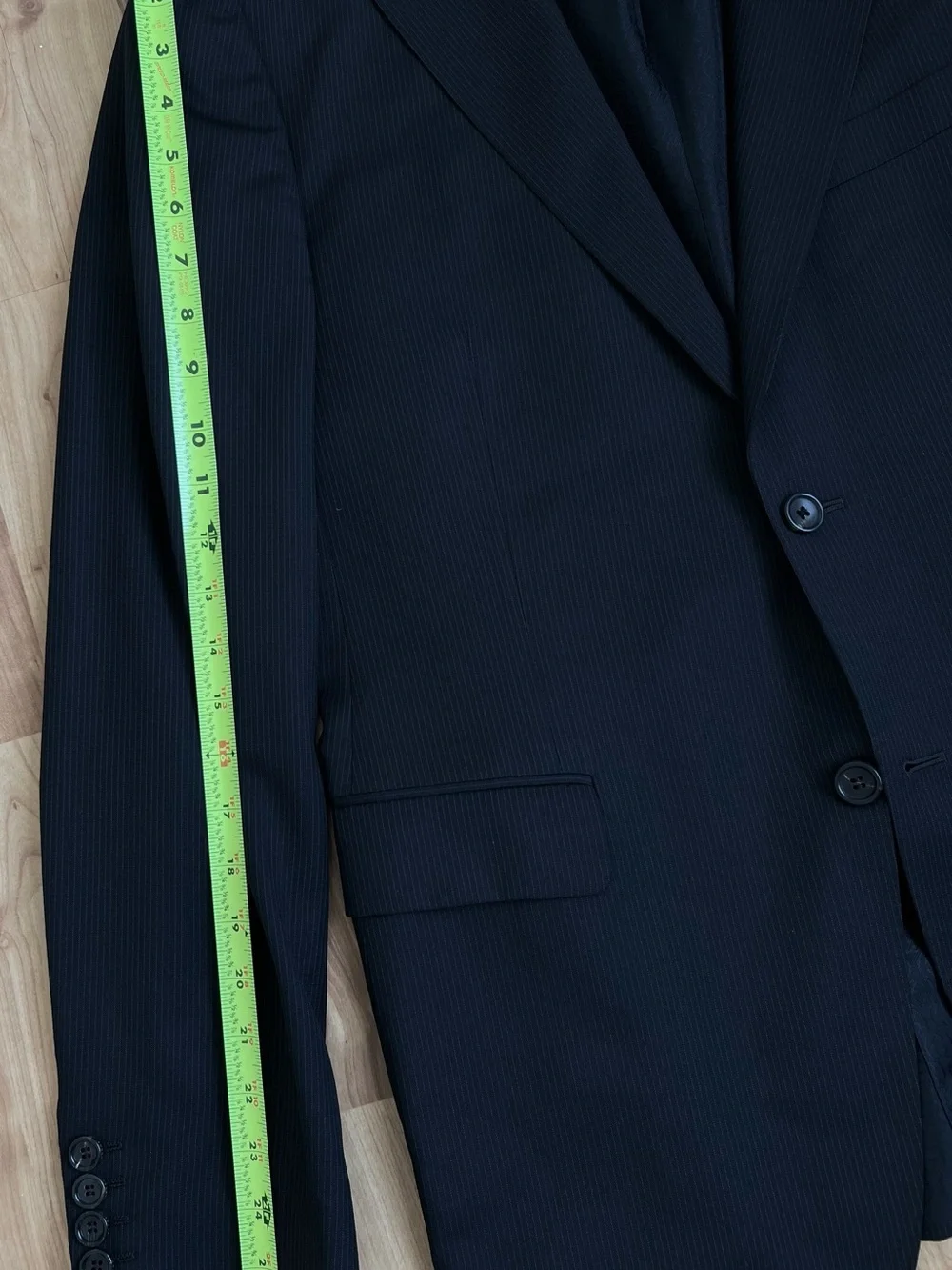 Gucci Men's Black Single-Breasted Pinstripe Blazer